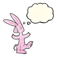cartoon rabbit with thought bubble N31