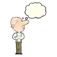 cartoon old man with folded arms thought bubble N2