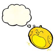 cartoon bird with thought bubble N93