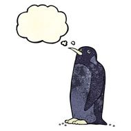 Cartoon Penguin With Thought Bubble N3