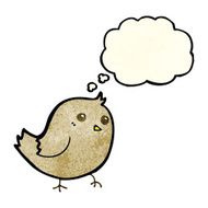 cartoon bird with thought bubble N94
