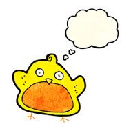 cartoon bird with thought bubble N95