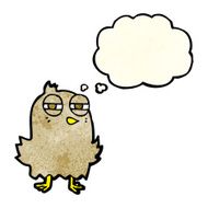 funny cartoon bird with thought bubble N36