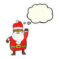 cartoon angry santa claus with thought bubble N6