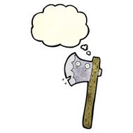 cartoon axe with thought bubble N2