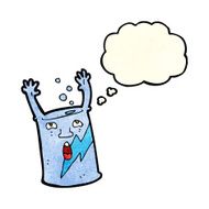 cartoon soda can character with thought bubble N4