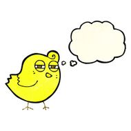 funny cartoon bird with thought bubble N37