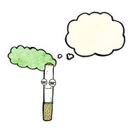 cartoon happy cigarette with thought bubble N3