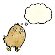 funny cartoon bird with thought bubble N38
