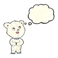 cartoon cute teddy bear with thought bubble N6