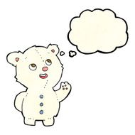 cartoon cute polar bear cub with thought bubble N8