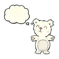 cartoon cute polar bear cub with thought bubble N9