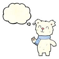 cartoon cute polar bear cub with thought bubble N11