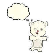 cartoon cute polar bear cub with thought bubble N12
