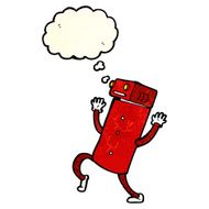 cartoon robot with thought bubble N43