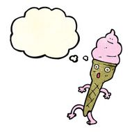 cartoon ice cream with thought bubble N2