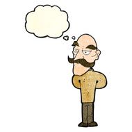 cartoon old man with mustache thought bubble N12