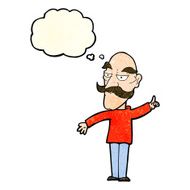 cartoon old man telling story with thought bubble N4