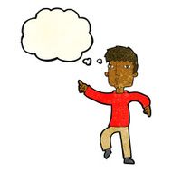 cartoon dancing man with thought bubble N6
