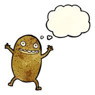cartoon happy potato with thought bubble N3