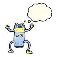 cartoon robot with thought bubble N45