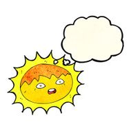 cartoon sun with thought bubble N6