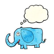 cartoon baby elephant with thought bubble N3