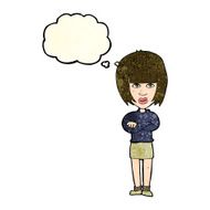 Cartoon Annoyed Woman With Thought Bubble N60