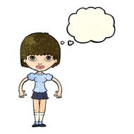 cartoon girl with thought bubble N7