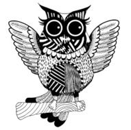 Owl Doodle Vector N3