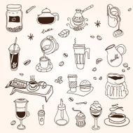 Hand drawn sketch doodle vintage simple coffee theme N2