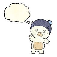 cute cartoon polar bear with thought bubble N23