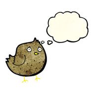 cartoon bird with thought bubble N98