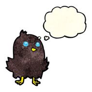 cartoon bird with thought bubble N99