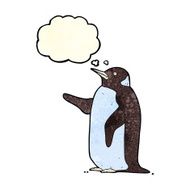 Cartoon Penguin With Thought Bubble N4
