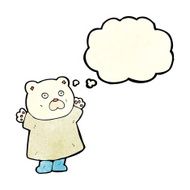 funny cartoon polar bear with thought bubble N10