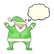 cartoon santa claus with thought bubble N61