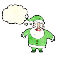 cartoon shocked santa claus with thought bubble N4