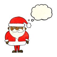 cartoon happy santa claus with thought bubble N9