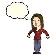 Cartoon Annoyed Woman With Thought Bubble N62
