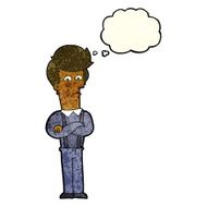 cartoon annoyed man with thought bubble N28