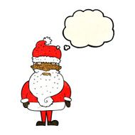 cartoon santa claus with thought bubble N63