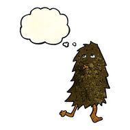 cartoon monster with thought bubble N15