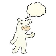 cute cartoon polar bear with thought bubble N24