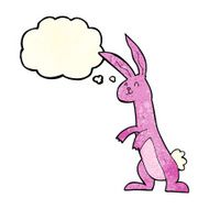 cartoon rabbit with thought bubble N33