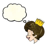 cartoon princess with thought bubble N13
