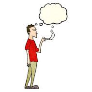 cartoon annoyed smoker with thought bubble N2