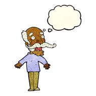 cartoon old man gasping in surprise with thought bubble N2