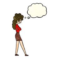 Cartoon Annoyed Woman With Thought Bubble N63