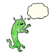 cartoon devil with thought bubble N3